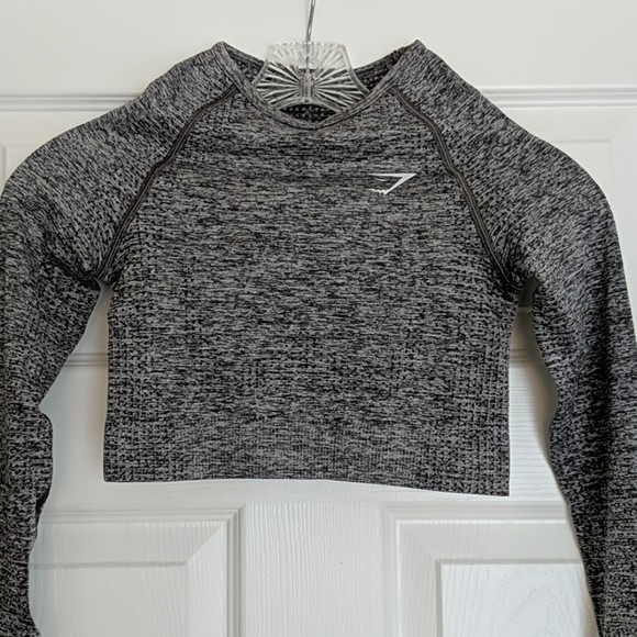 Gymshark Gray Vital Seamless Long Sleeve Crop Top - Picture 4 of 7